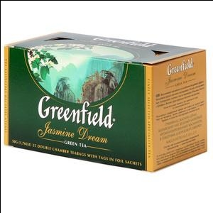 Чай GREENFIELD Jasmine Dream зелёный, 25 пакетиков по 2г.