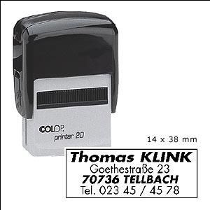 Печать COLOP Printer20 чёрный корпус/чёрные чернила