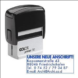 Печать COLOP Printer30 чёрный корпус/синие чернила