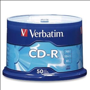CD-R 80/700Mb VERBATIM 52x  цена за 1CD в упаковке100 шт