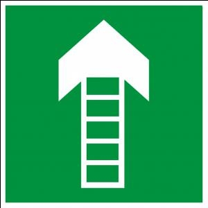 Наклейка (знак) &quot;Направление к внешней вертикальной лестнице&quot; 100ммx100мм