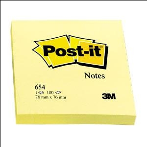 Стикеры 3M Post-it 76x76mm/100 листов, жёлтые