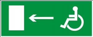 Наклейка (знак) \&quot;Направление к эвакуационному выходу для людей с ограниченными возможностями\&quot; (налево)80ммx200мм