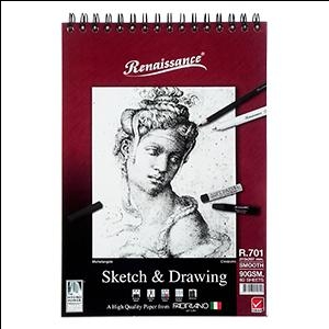 Альбом Sketch&amp;Drawing R701, A4/60 листов, 90г/м2 со спиралью Renaissance  MSTA155322