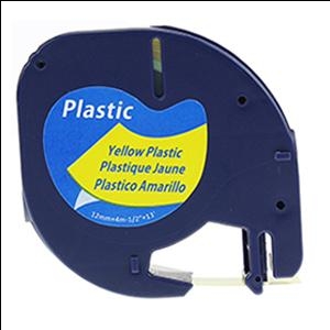 Эквивалентная пластиковая маркировочная лента DYMO Letra Tag 12мм x 4м (чёрный жёлтом)