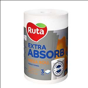 Dvieļi RUTA Extra Absorb mega roll,  3 slāņi,  20.2 m,  balts
