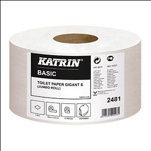 Tualetes papīrs Basic KATRIN Gigant S,  1sl. 150m,  nebalināts
