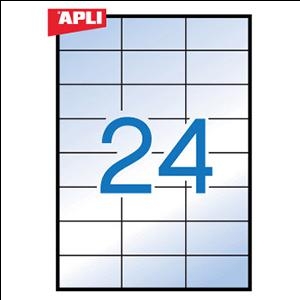 Наклейки APLI 70x37мм/A4 20 листов, прозрачные