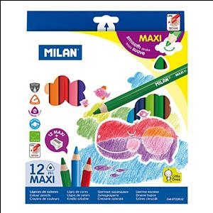 Zīmuļi krāsainie 12 krāsas MAXI trīsstūrveida,  Milan
