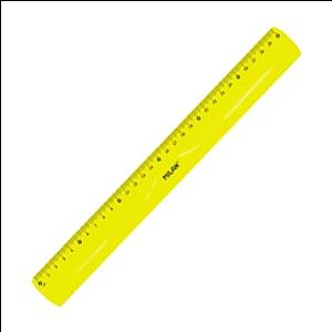 Lineāls 30cm,  elastīgs,  dzeltena krāsa,  Milan