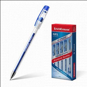 Ручка гелевая G-Point 0.38мм, синяя, ErichKrause