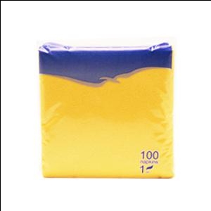 Салфетки 24x24 см, 100 салфеток, желтые