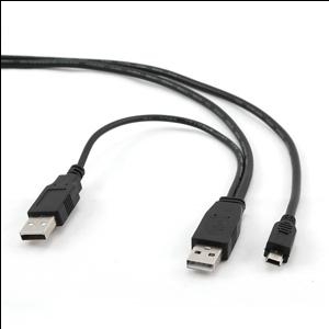 Kabelis Dual USB 2.0 AM/Mini 5PM 1.8m.Cablexpert