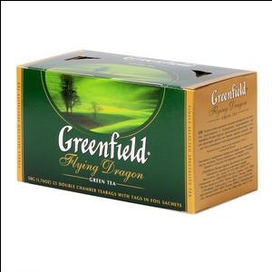Чай GREENFIELD Flying Dragon зелёный, 25 пакетиков по 2г.