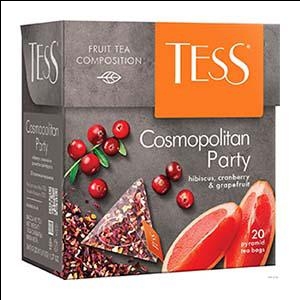 TESS Cosmopolitan Party augļu tēja piramīdās 20x2, 0g