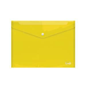 Папка- конверт с кнопкой А4 прозрачная желтая