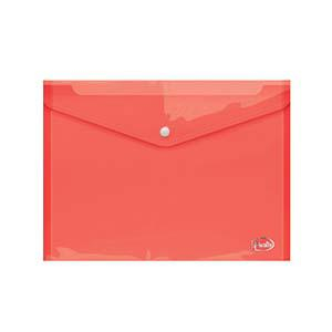 Папка- конверт с кнопкой А4 прозрачная красная