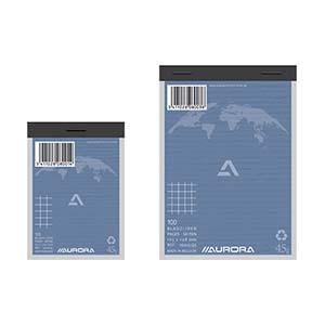 Bloknots A7/100 lapas rūtiņu no pārstrādāta papīra Aurora