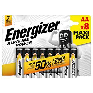 Батарейки AA LR6 Energizer Alkaline POWER (8 штук в упаковке)