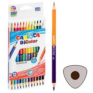 Карандаши двухцветные, 12 карандашей, 24 цвета CARIOCA