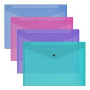 Папка- конверт с кнопкой А4 Fizzy Vivid, разных цветов