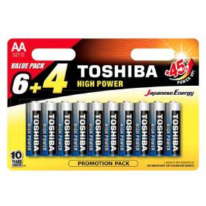 Baterijas AA LR6 1.5V Alkaline 10gab. TOSHIBA