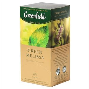 Чай GREENFIELD Green Melisa зелёный, 25 пакетиков по 1.5г.