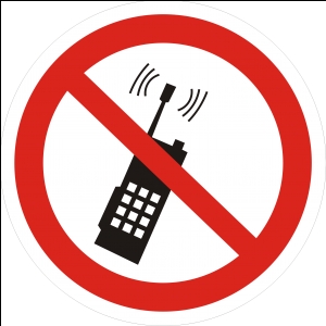 Наклейка (знак) \&quot;Запрещено пользоваться телефоном\&quot; 114ммx114мм