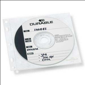 Kabatas CD/DVD diskiem,  ar perforāciju,  10 gab.,  DURABLE