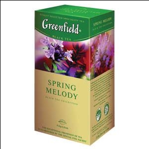 GREENFIELD Spring Melody melnā tēja 25x1, 5g