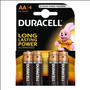 Батарейки AA LR6 1.5V DURACELL Alkaline, цена за 4 шт.