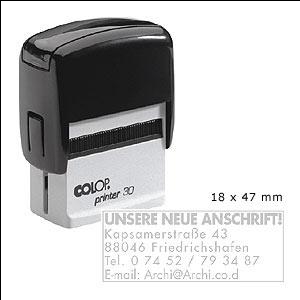 Zīmogs COLOP Printer 30,  melns korpuss,  bez krāsas spilventi