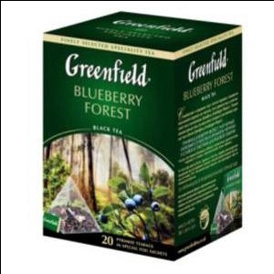 GREENFIELD Blueberry Forest melnā tēja pramīdās 20x1.8g