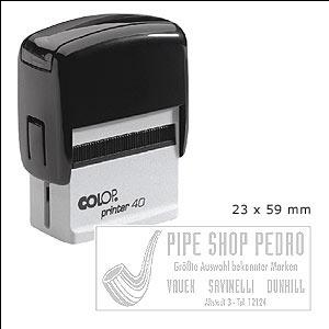 Zīmogs COLOP Printer 40,  melns korpuss,  bez krāsas spilventi