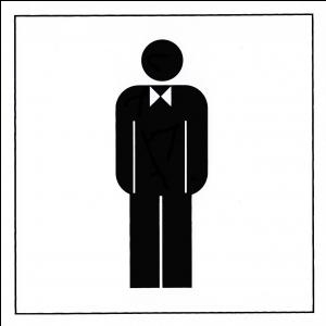 Наклейка (знак) &quot;WC мужской&quot; 114ммx114мм