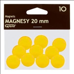 Magnēti 20 mm,  dzeltena krāsa PL